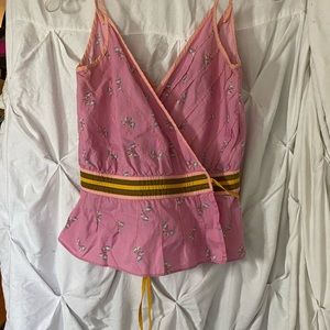 Marc Jacobs Pink Strappy Wrap Blouse